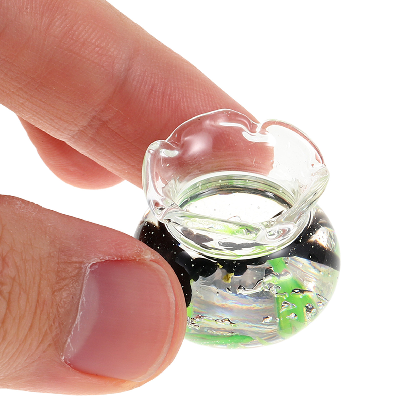 Aquarium Planted Plants - Miniature Resin Fish Bowl Round Glass
