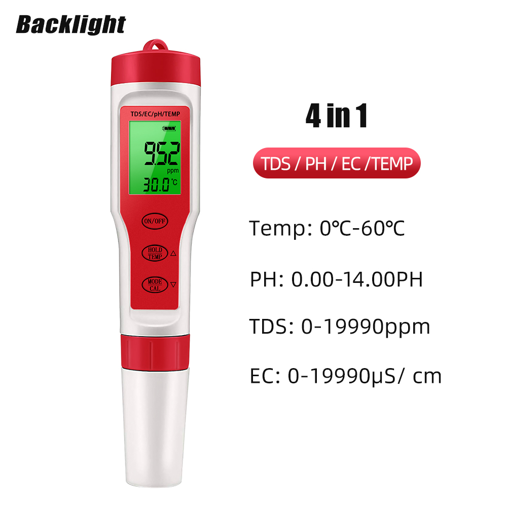 Planted Aquarium Test Kit - 4 IN 1 TDS PH Meter