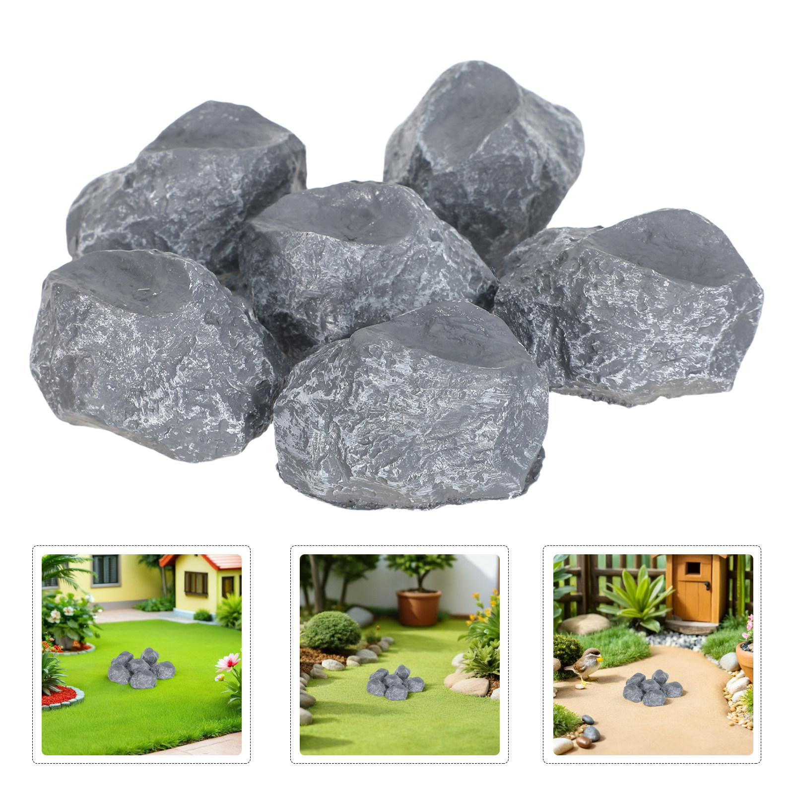 Planted Aquarium Accessories - 6Pcs Faux Landscape Rocks Decorative Stones