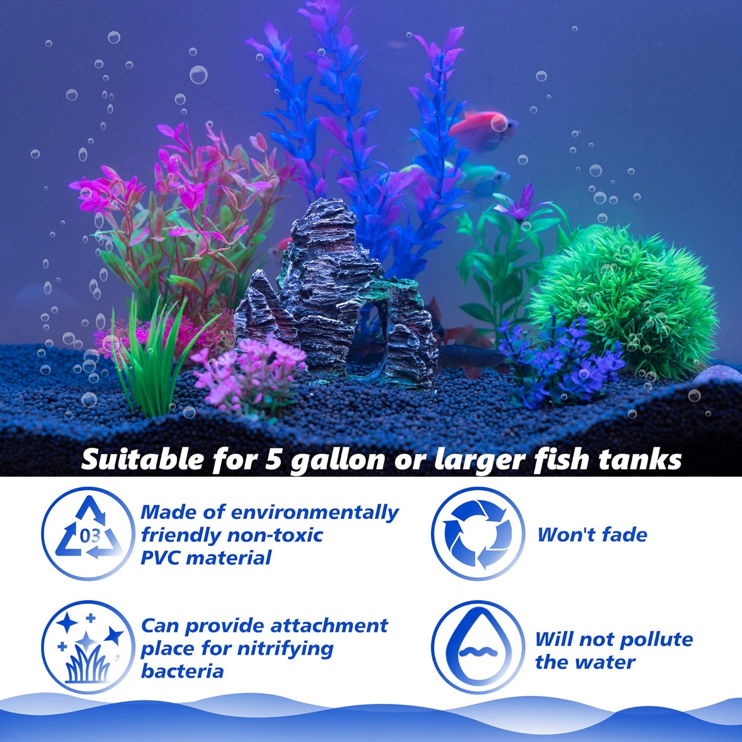 Aquarium Decor Set: Plastic Pl - Aquarium Planted Plants recension och pris