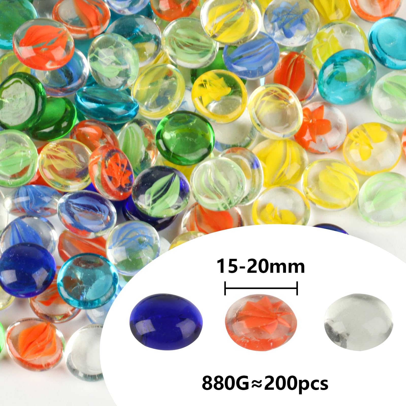 880g (200pcs) Colored Glass Pe - Aquarium Plant Delivery recension och pris